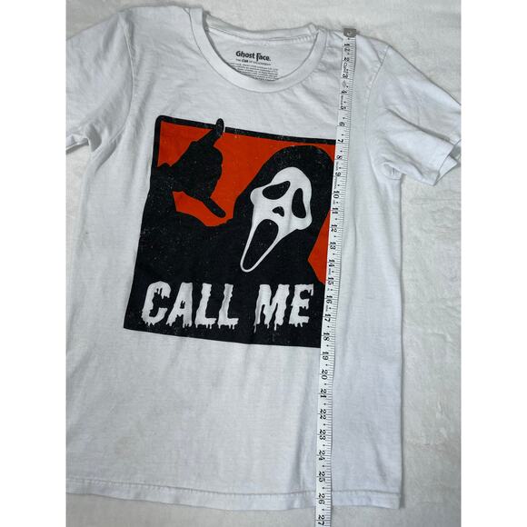 Ghost Face “Call Me” Horror Tee White Bioworld Size S - Picture 4 of 6